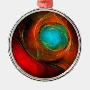 Blue Eye Moderne Abstrakte Kunst Cooles Muster #16 Ornament Aus Metall