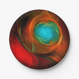Blue Eye Moderne Abstrakte Kunst Cooles Muster #16 Pappteller