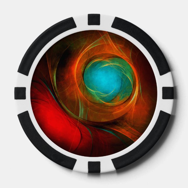 Blue Eye Moderne Abstrakte Kunst Cooles Muster #16 Pokerchips (Vorderseite)