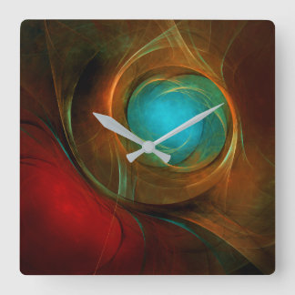 Blue Eye Moderne Abstrakte Kunst Cooles Muster #16 Quadratische Wanduhr