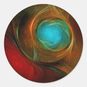 Blue Eye Moderne Abstrakte Kunst Cooles Muster #16 Runder Aufkleber