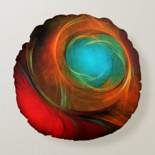 Blue Eye Moderne Abstrakte Kunst Cooles Muster #16 Rundes Kissen