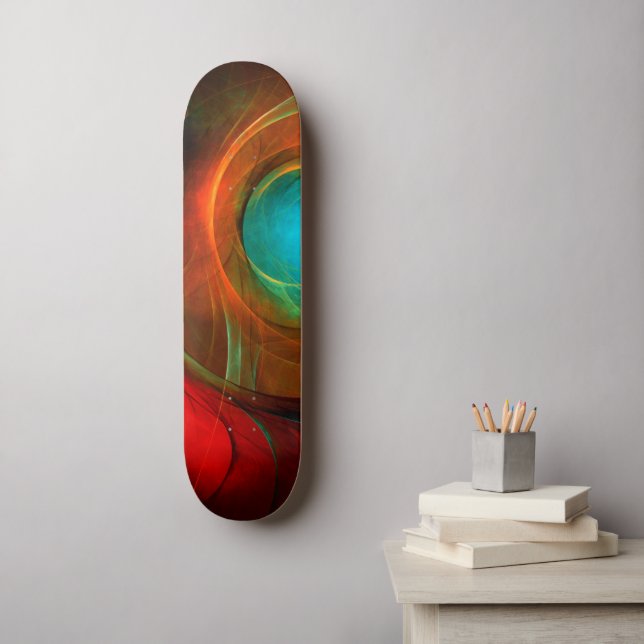 Blue Eye Moderne Abstrakte Kunst Cooles Muster #16 Skateboard (Wandkunst)