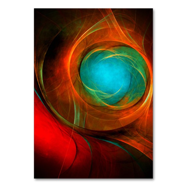 Blue Eye Moderne Abstrakte Kunst Cooles Muster #16 Tischnummer (Vorderseite)