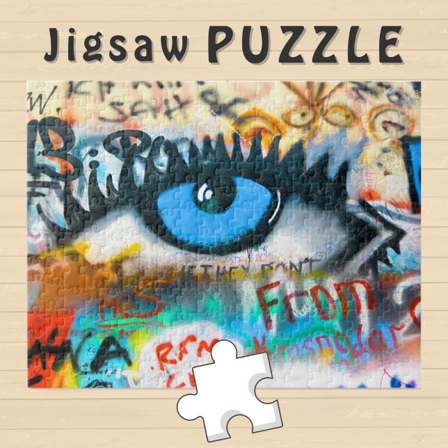 Blue Eye on Graffiti Wall Foto - Puzzle (Von Creator hochgeladen)