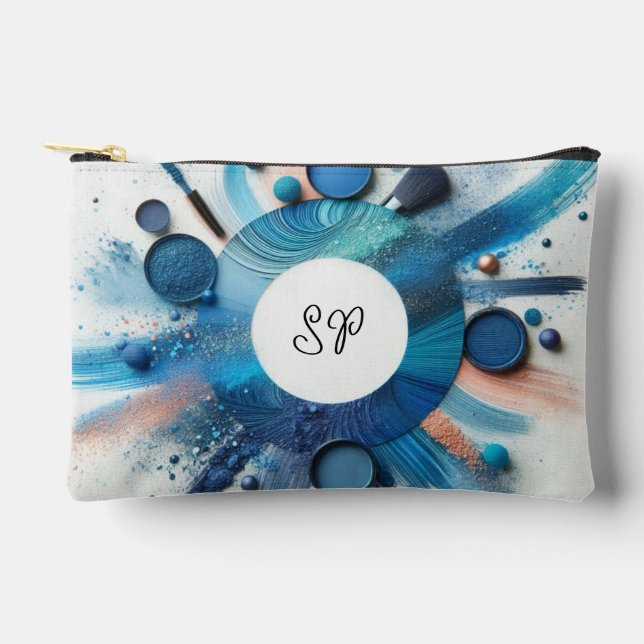 Blue Eye Shadow Makeup Design Accessory Pouch Zubehörtasche (Vorderseite)
