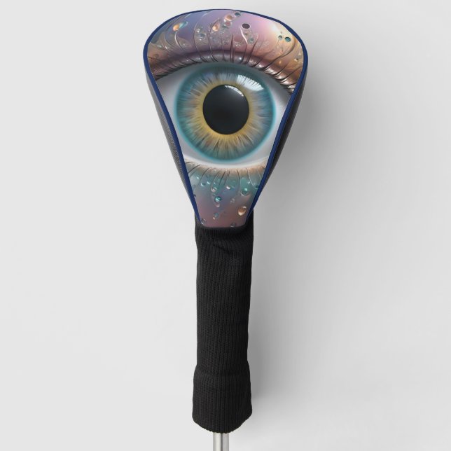 Blue Eyeball Fraktal Art Golf Headcover (Vorderseite)