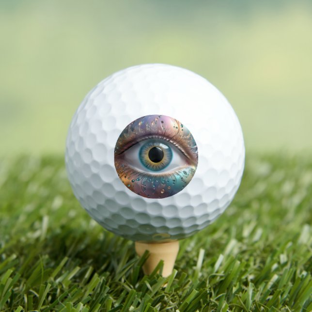 Blue Eyeball Fraktal Art Golfball (Insitu T-Shirt)
