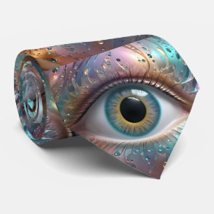 Blue Eyeball Fraktal Art Krawatte