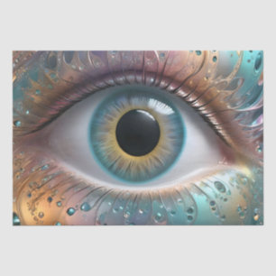 Blue Eyeball Fraktal Art Seidenpapier