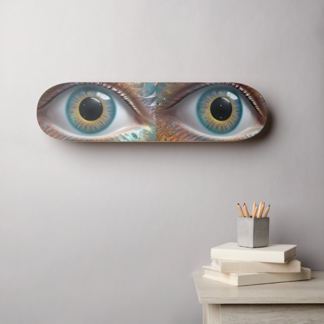 Blue Eyeball Fraktal Art Skateboard (Wandkunst (Horz))