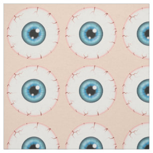 Blue Eyeball Pattern Halloween Bloodshot Eyeball Stoff
