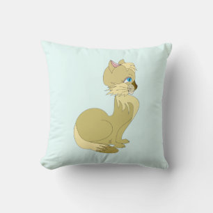 Blue Eyed Cat Throw Pillow - Custom Colors Kissen
