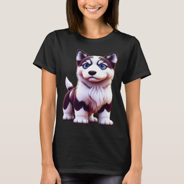Blue Eyed Husky Puppy T-Shirt (Vorderseite)