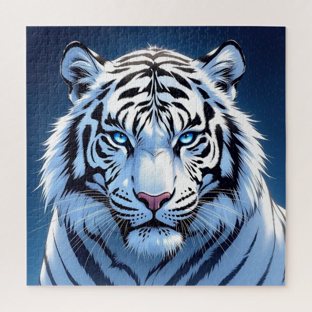 Blue eyed White Tiger Puzzle (Vertikal)