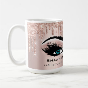 Blue Eyelashes Rose Glitzer Tropfen Makeup Bridge Kaffeetasse