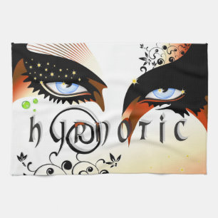 Blue Eyes Fashion Make Up Geschirrtuch