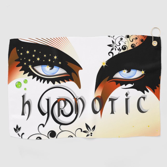 Blue Eyes Fashion Make Up Golfhandtuch (Horizontal)