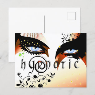 Blue Eyes Fashion Make Up Postkarte