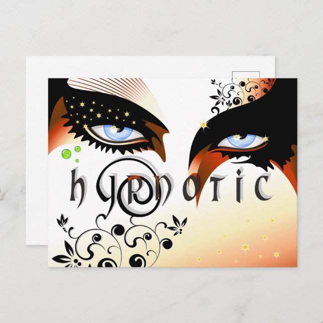 Blue Eyes Fashion Make Up Postkarte (Vorne/Hinten)