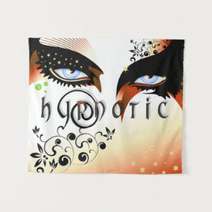 Blue Eyes Fashion Make Up Wandteppich