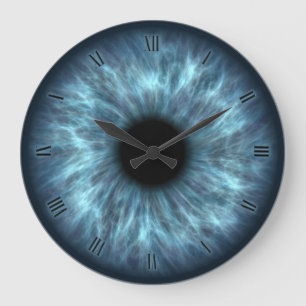 Blue eyes iris eyeball wall clock große wanduhr