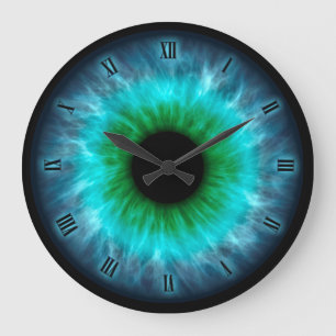 Blue eyes iris eyeball wall clock große wanduhr
