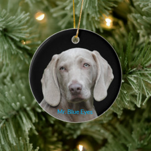 Blue Eyes Personalisiert Foto Weimaraner Dog Keramik Ornament