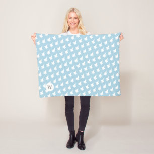 Blue F-35 Jet Gemustert Monogram Baby Fleece Blank