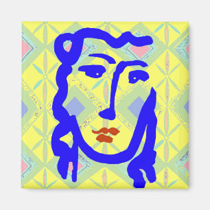 Blue Face Girl Magnet