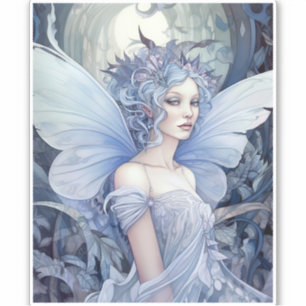 Blue Fairy Fantasy Art Aufkleber