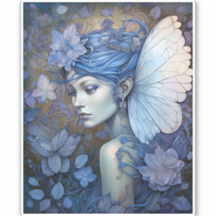 Blue Fairy Fantasy Art Aufkleber