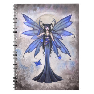 Blue Fairy Fantasy Art Notebook Notizblock
