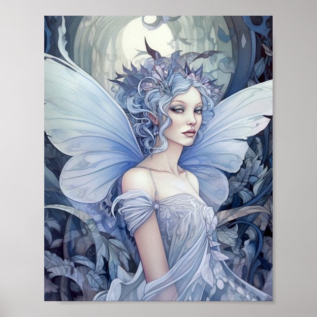 Blue Fairy Fantasy Art Poster (Vorne)
