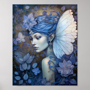 Blue Fairy Fantasy Art Poster