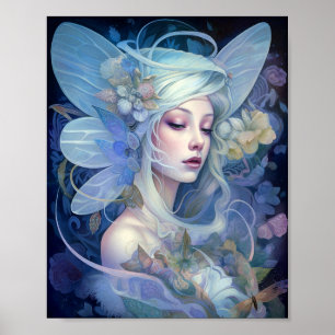 Blue Fairy Fantasy Art Poster