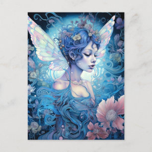 Blue Fairy Fantasy Art Postkarte