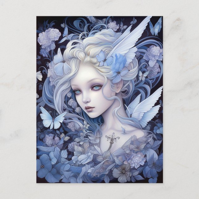 Blue Fairy Fantasy Art Postkarte (Vorderseite)