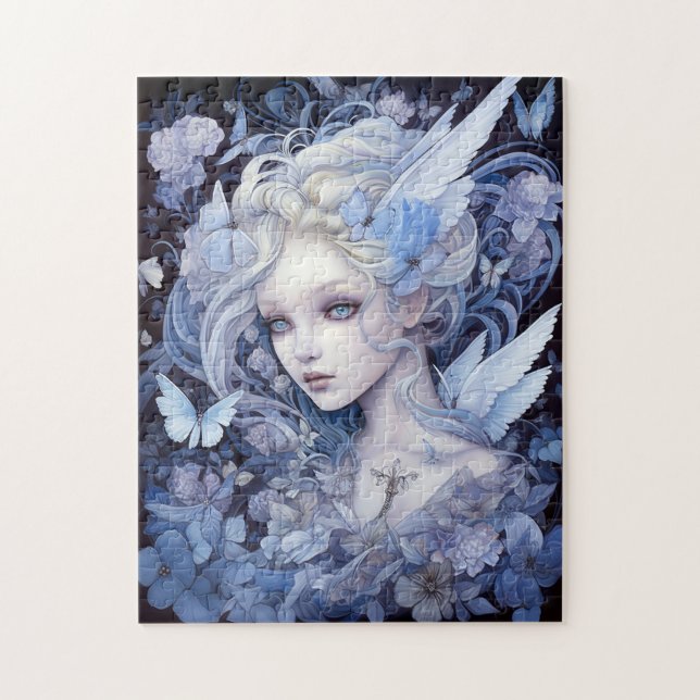 Blue Fairy Fantasy Art Puzzle (Vertikal)