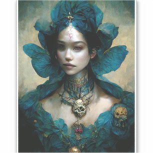 Blue Fairy Fantasy Art Sticker