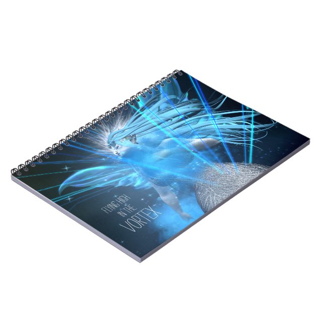 Blue Fairy In The Vortex Notebook - passen Sie es  Notizblock (Linke Seite)