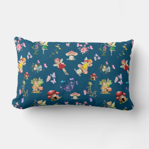 Blue Fairy Mushroom House als Thema Lendenkissen