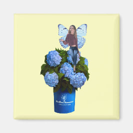 Blue Fairy on Peonies Magnet