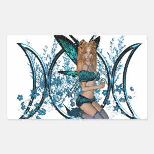 Blue Fairy Rechteckiger Aufkleber