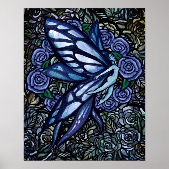 Blue Fairy Rose Blue Rose Fee Poster (Vorne)