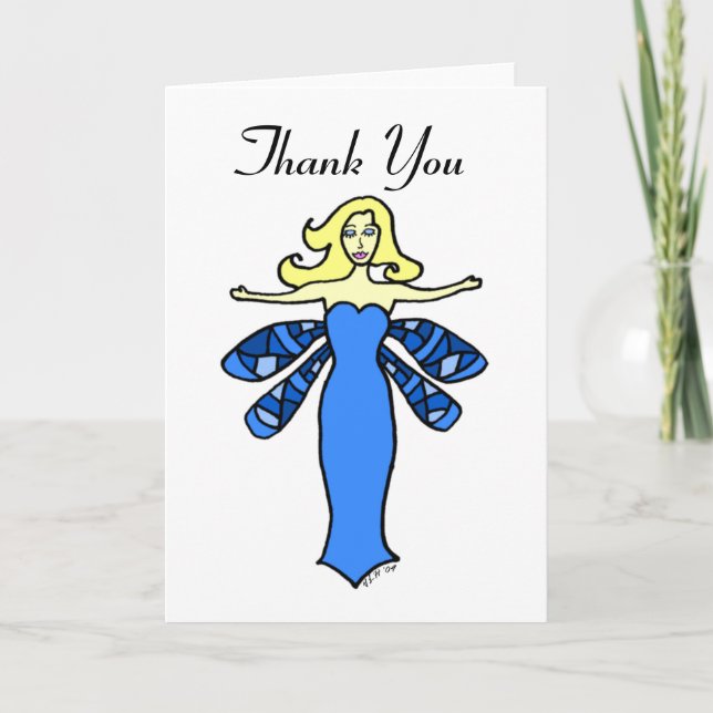 Blue Fairy Vielen Dank Dankeskarte (Vorderseite)