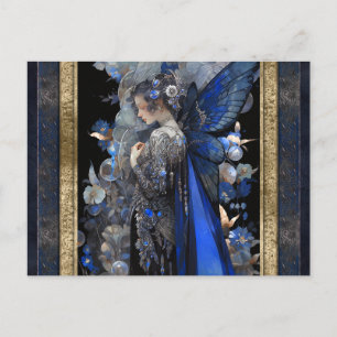 Blue Fairy Woman Fantasy Art Postkarte