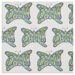 Blue Faith Butterfly Inspiration Material Stoff