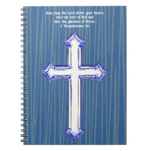 Blue Faith Cross Bible Verse Journal Notizblock