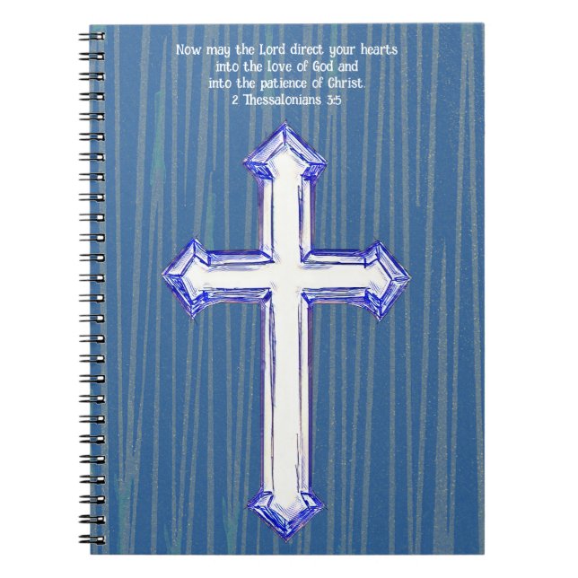 Blue Faith Cross Bible Verse Journal Notizblock (Vorderseite)